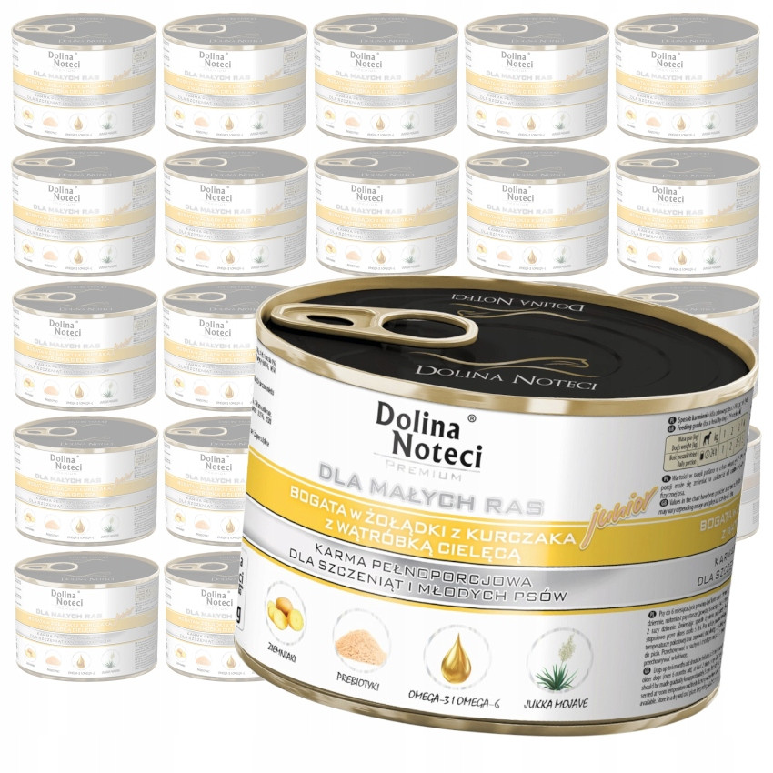 Dolina Noteci Junior 24x185g Vlhké Krmivo pro štěňata Kuřecí telecí maso