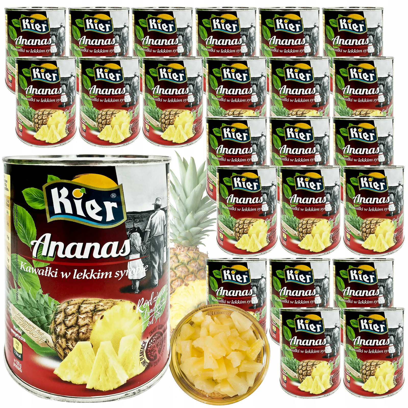 Ananas Kousky V Lehkém Sirupu 24X565G Kier
