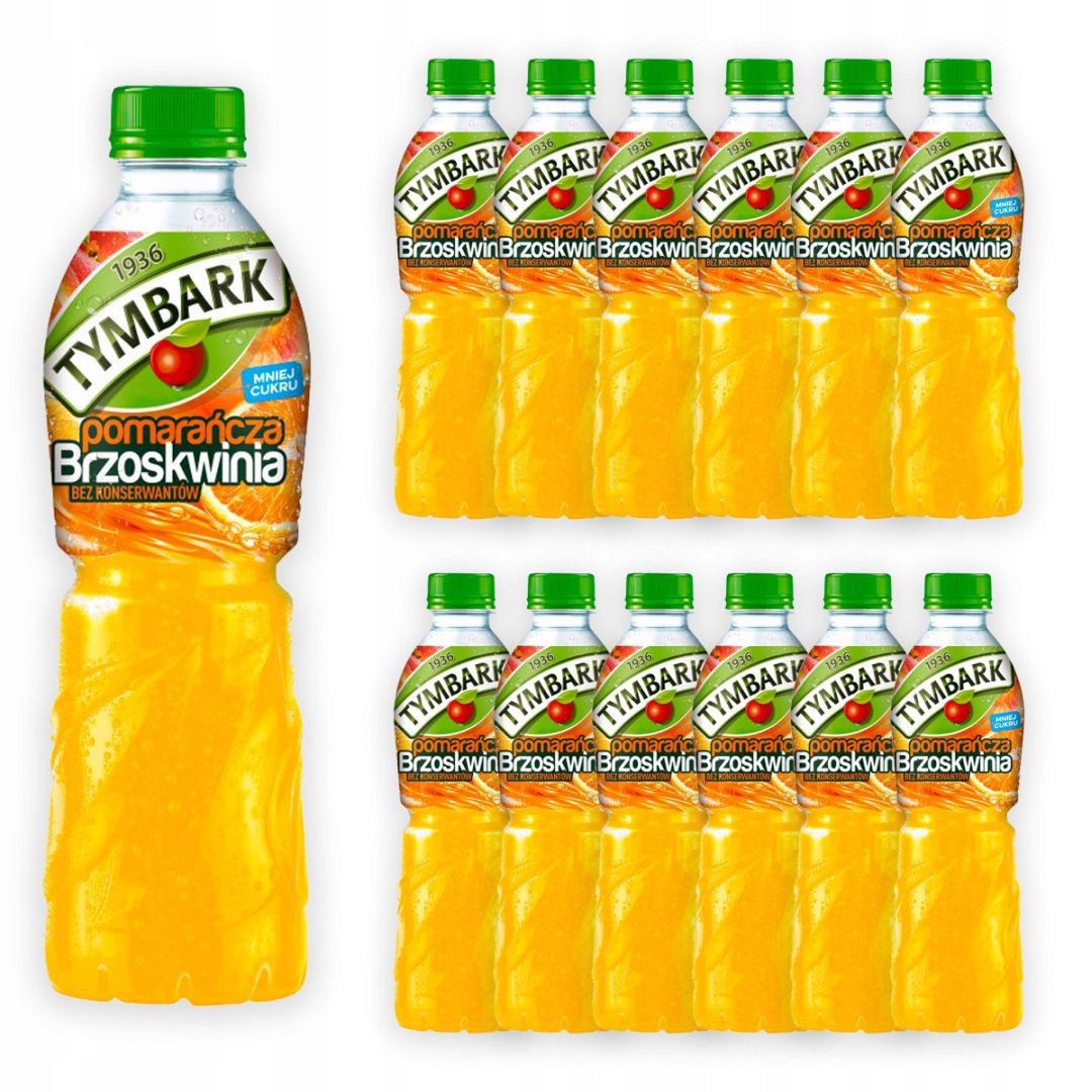 Tymbark Nápoj pomeranč broskev 500 ml x 12 kusů