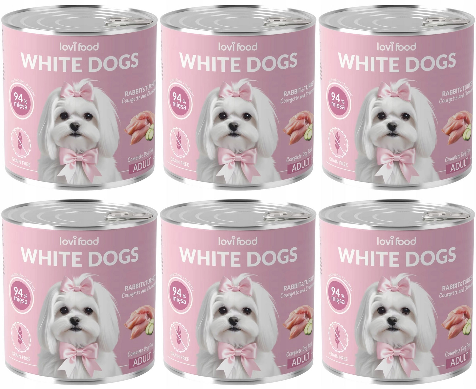 Lovi Food White Dogs Rabbit & Turkey 6 konzerv 800 g