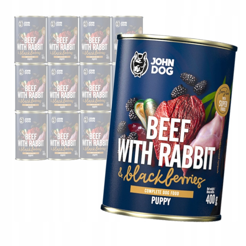 John Dog Puppy Hovězí Králík krmivo Psa 12x400g