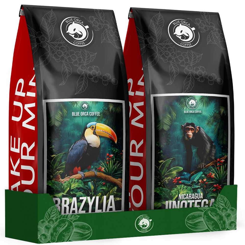 Káva Zrnková 2x1KG Brazil+nicaragua 100%ARABICA Čerstvě pražená-BLUE Orca