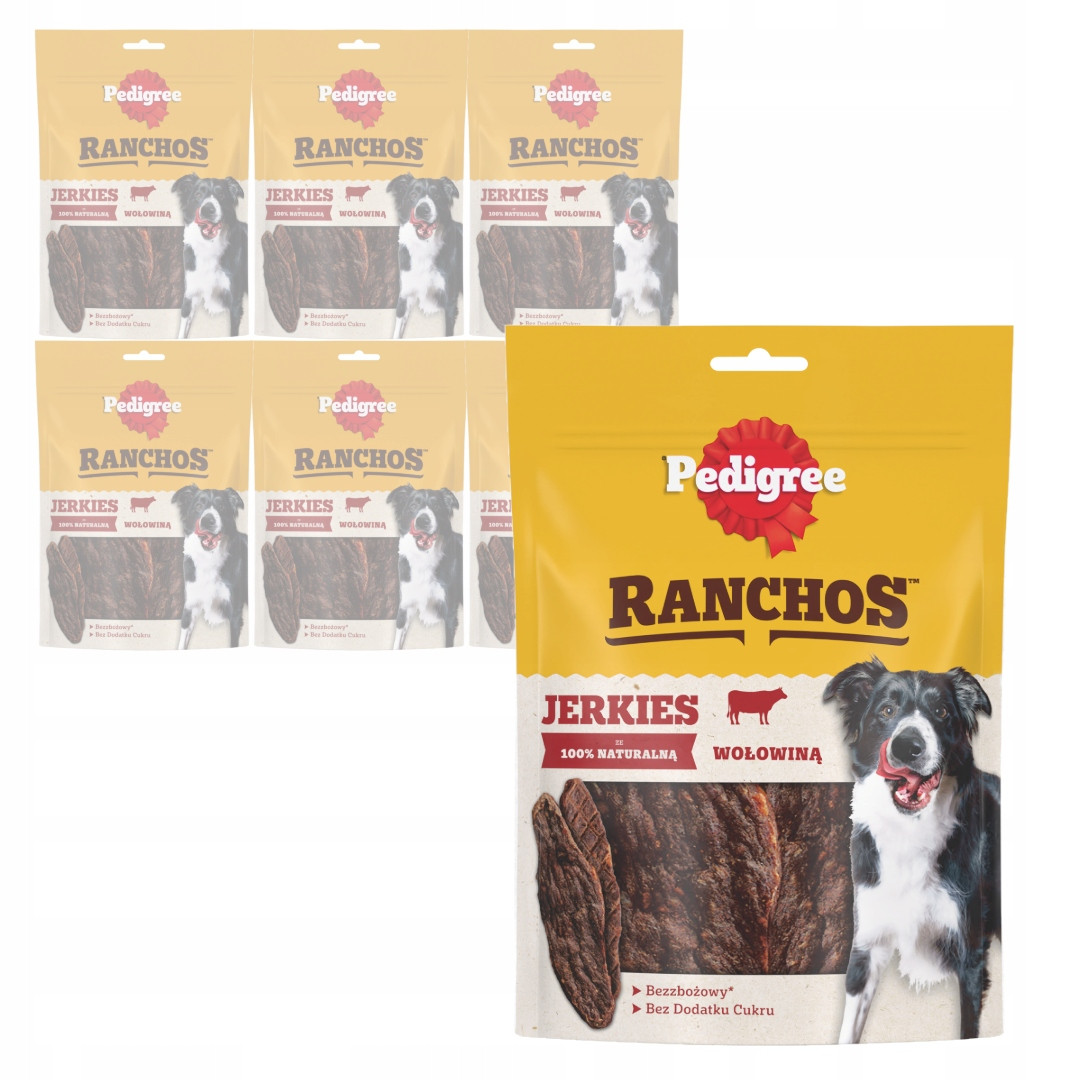 Pedigree Ranchos Jerkies 7x70g Bezobilná Psí Pamlsek s hovězím masem
