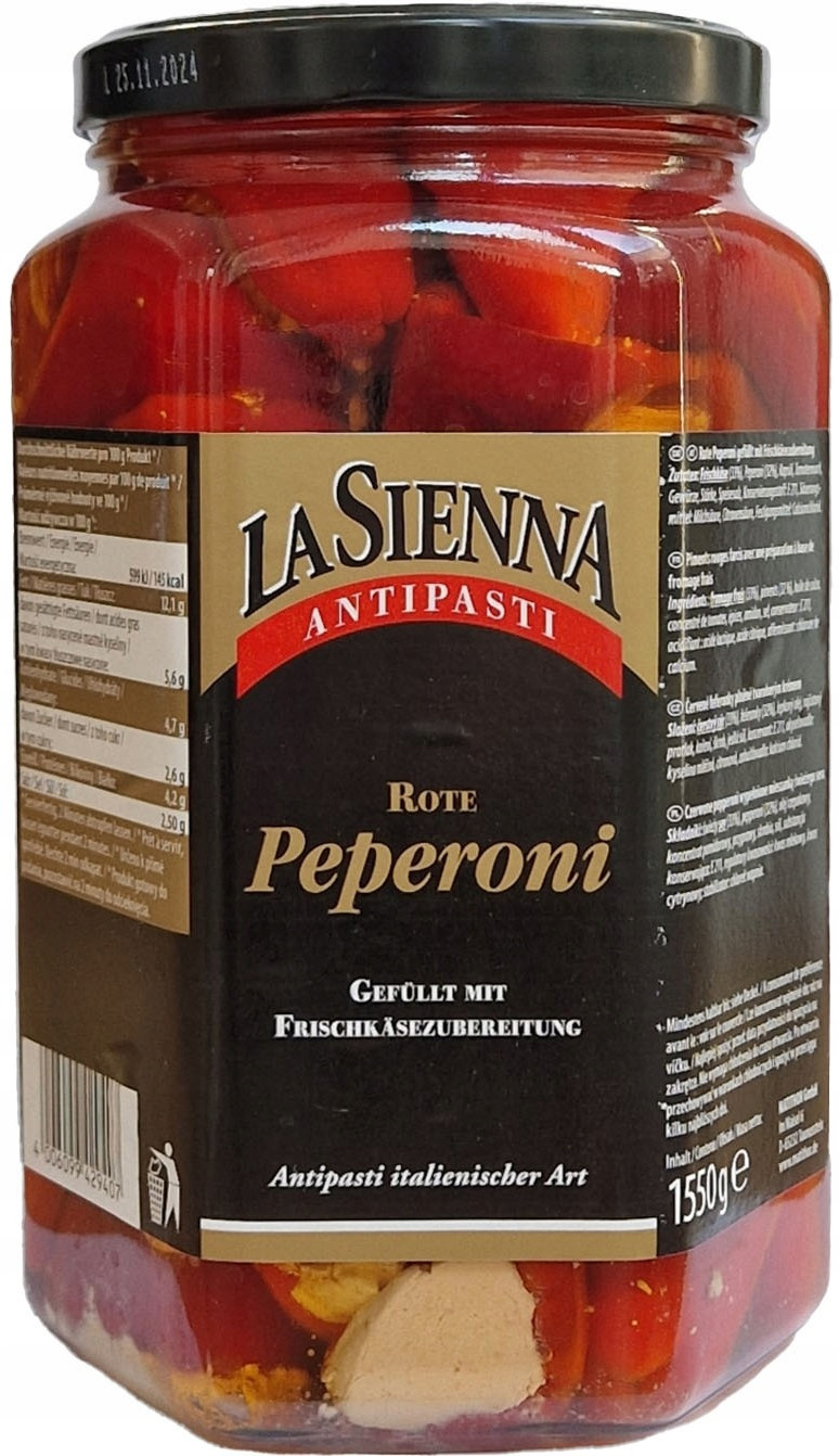 La Sienna paprikové feferonky sýrem 1,55 kg