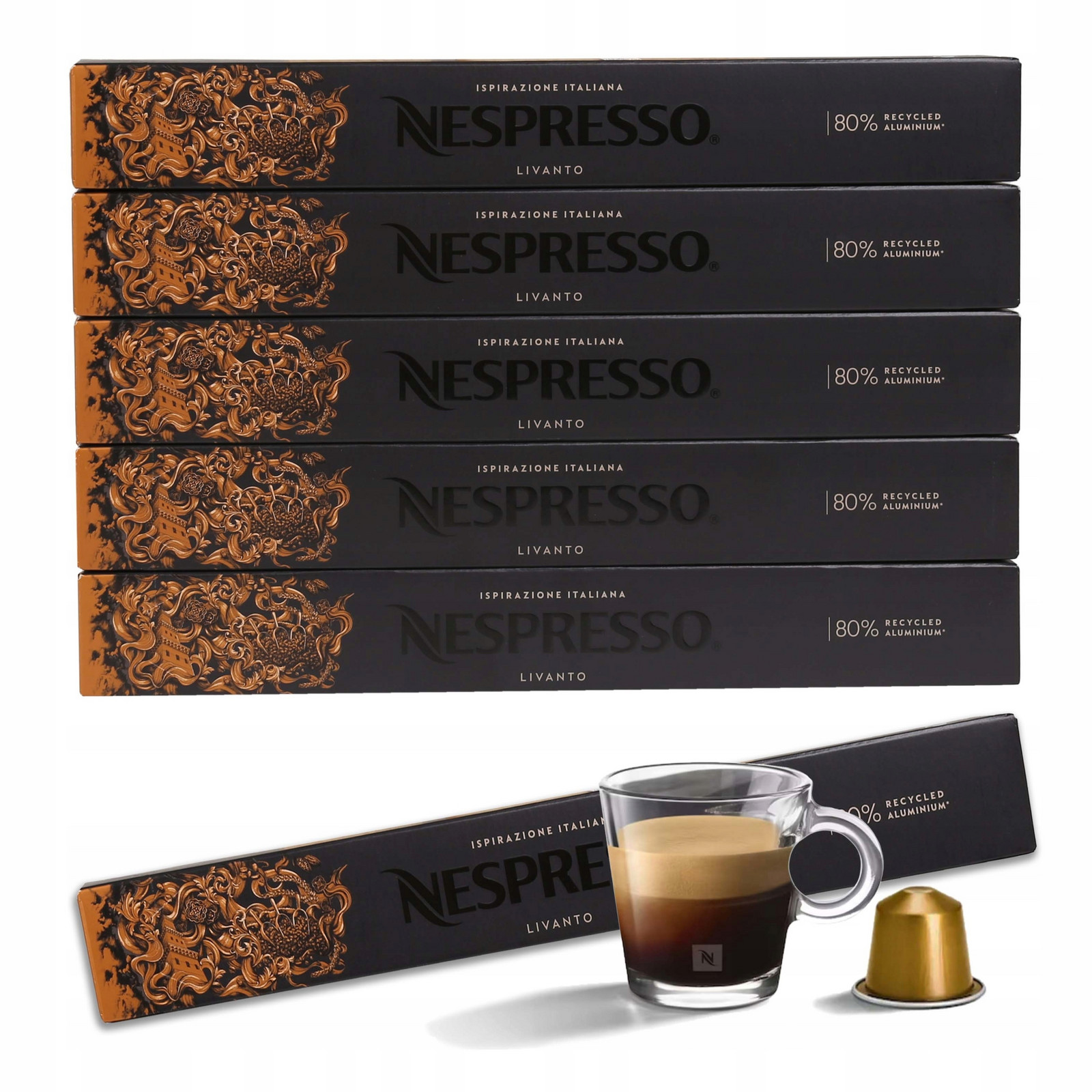 Káva v kapslích s příchutí Ispirazione Genova Livanto Nespresso 50 kapslí