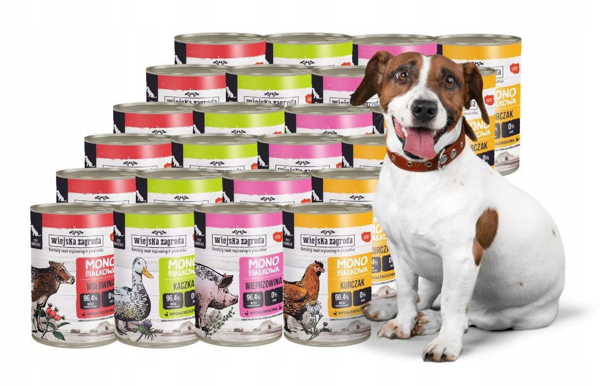 Wiejska Zagroda Krmivo mokré pro psy Monoproteinové MIX Chutí 24x400g