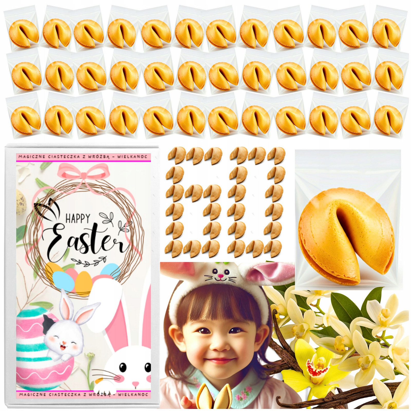Sušenky s věštbou Velikonoční jako dárek pro hosty, poděkování 50 ks