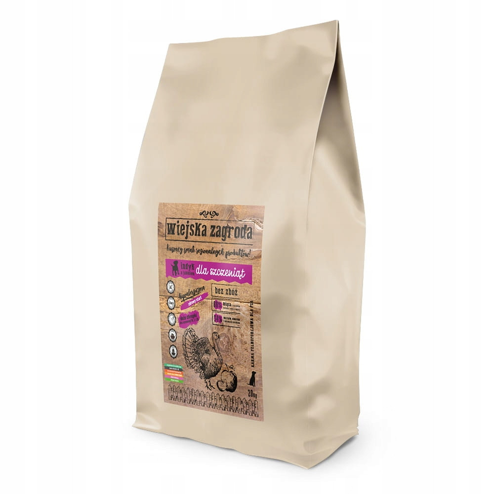 Wiejska Zagroda suché krmivo Hypoalergenní pro štěňata Krůta s jablkem 20 kg