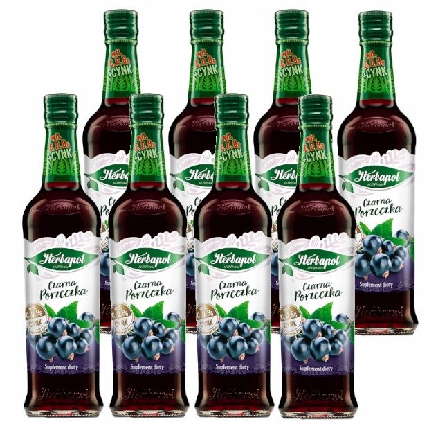 Sada 8 x Sirup Herbapol Černý rybíz 420ml