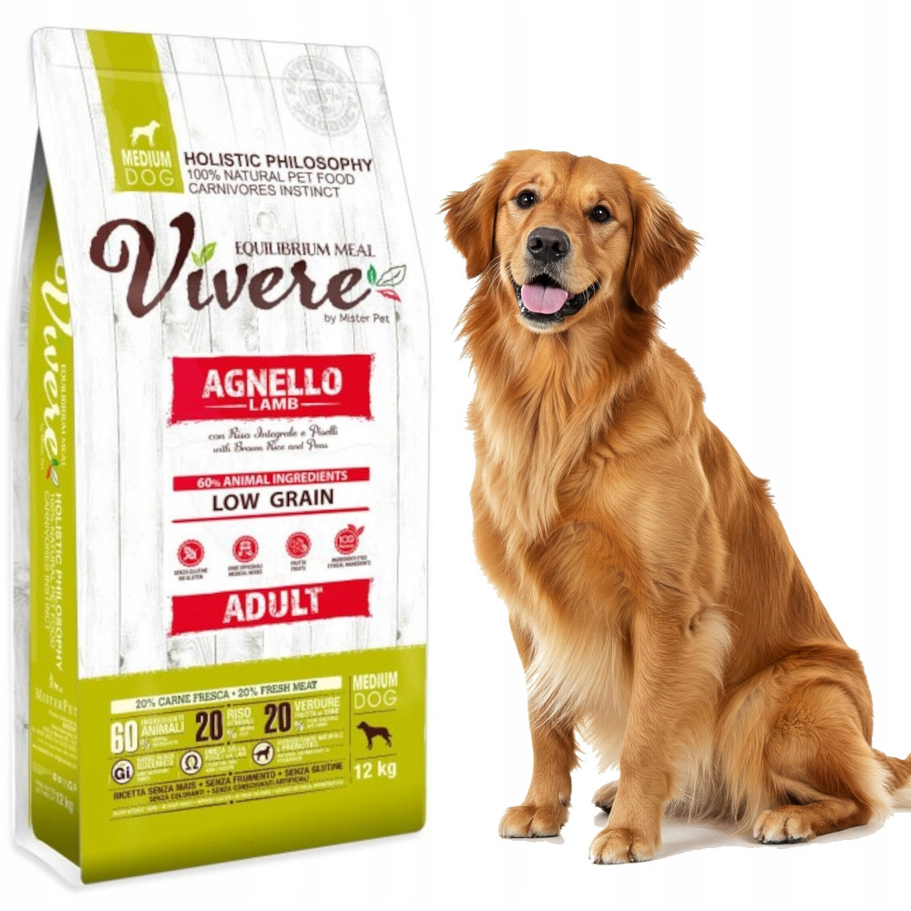 Vivere Pes Středně dospělé jehněčí 3 kg