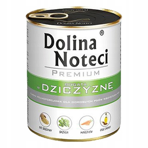 Vlhké krmivo pro psy Dolina Noteci Premium bohaté na zvěřinu 24 x 800 g