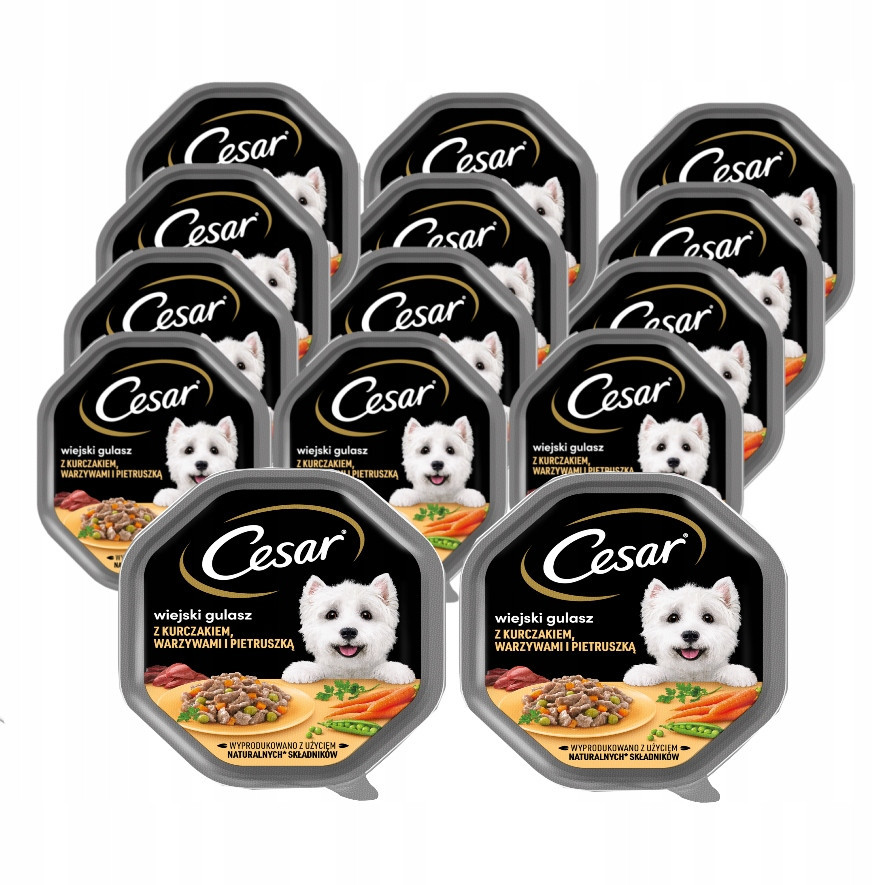 Cesar Kuře se zeleninou a petrželkou Mokré Krmivo pro psa v omáčce 14x150g