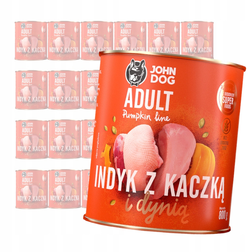John Dog Adult Krůta S Kachnou Vlhké Krmivo Psa 24x800g