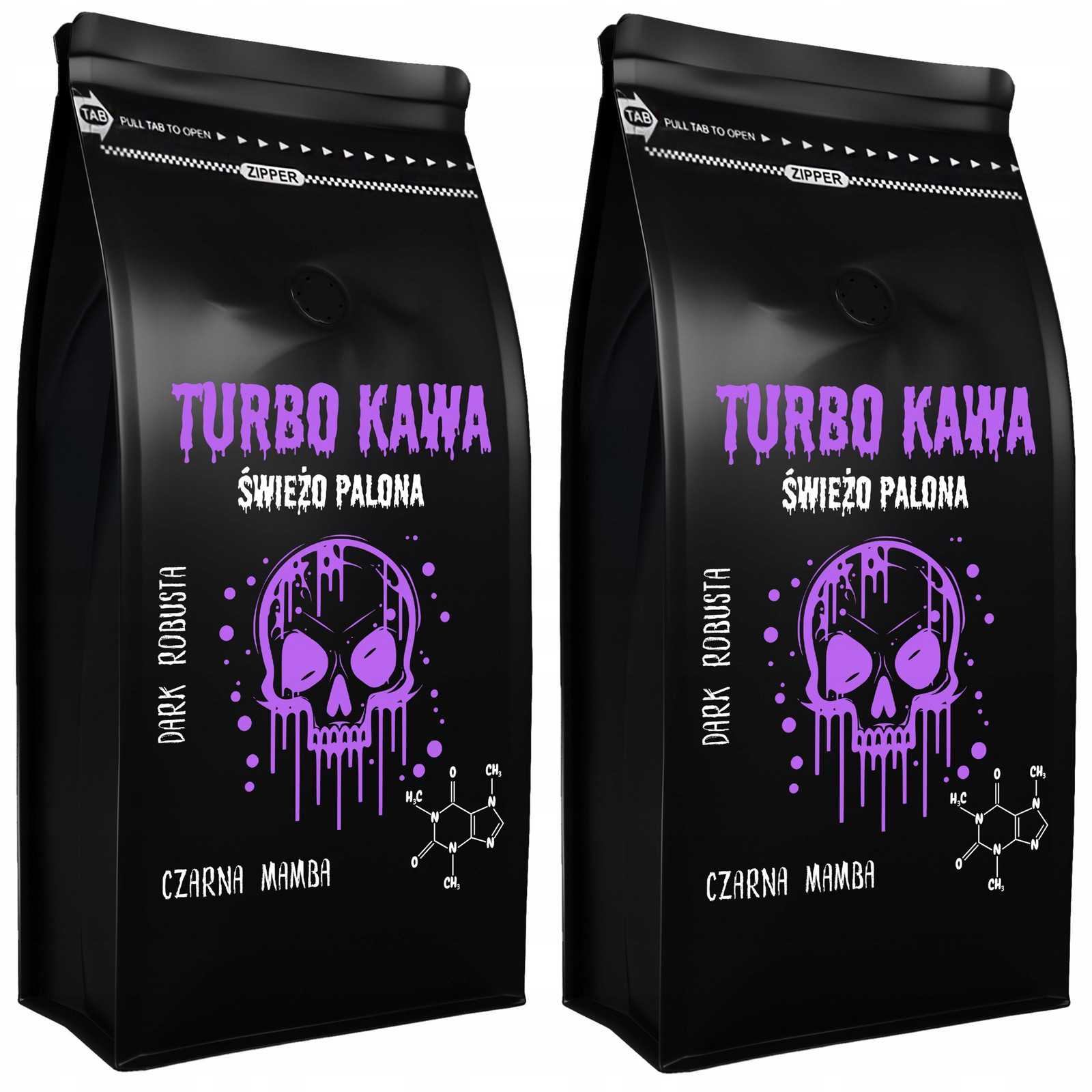 Turbo Káva zrnková Do kávovaru 2x1kg 100% Robusta Dark Roast Černá Mamba