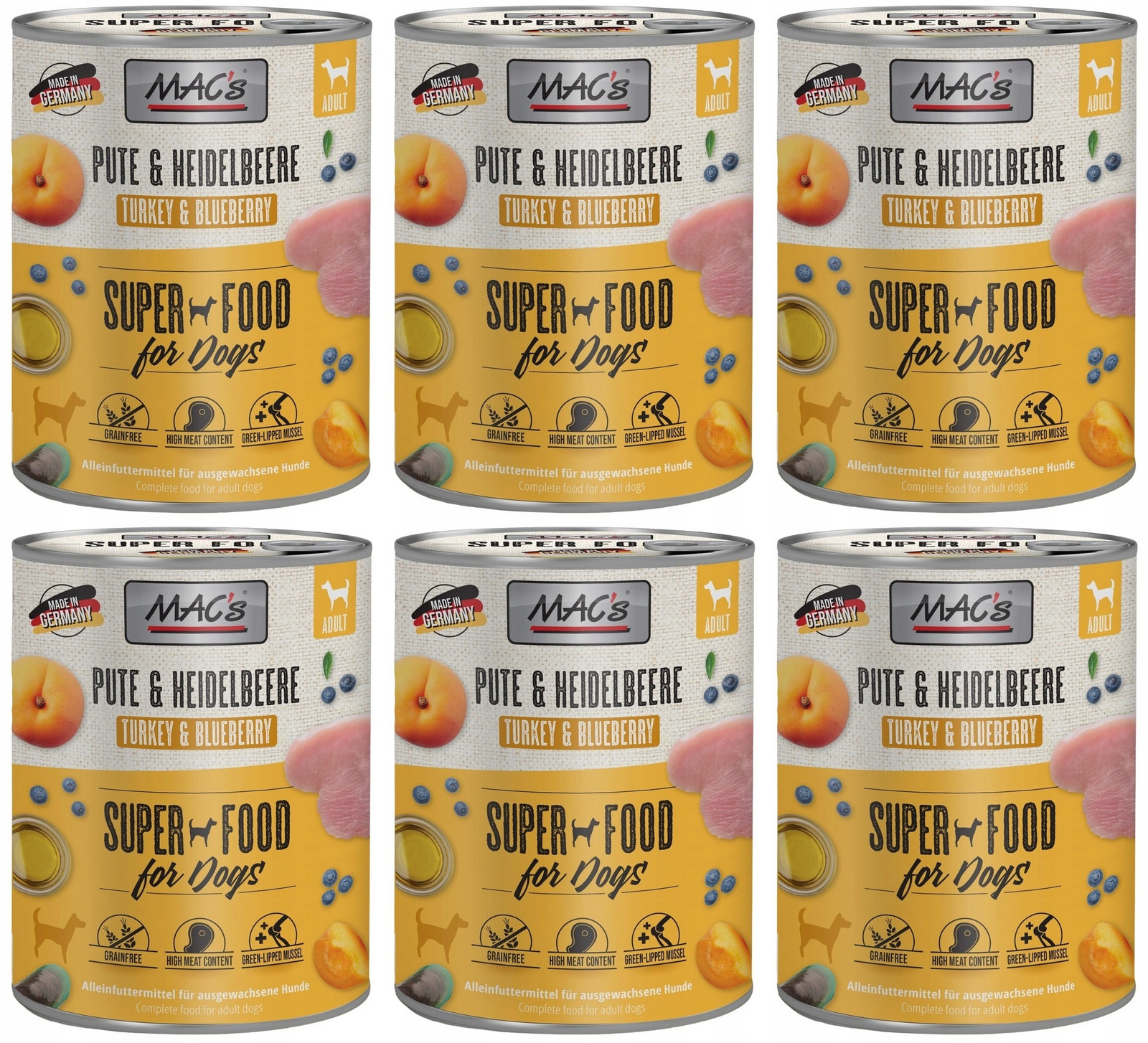 Mac's Pes Krůta a Borůvka 6 x 800 g