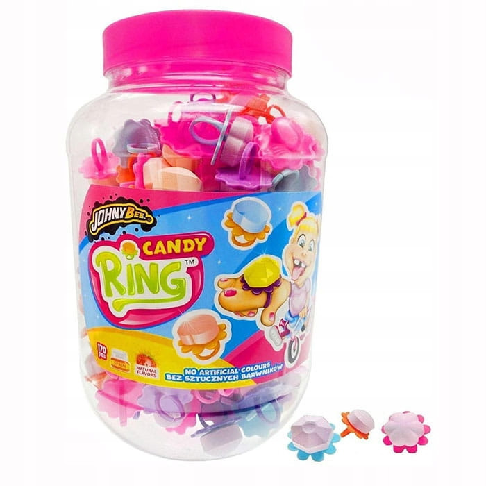 Komprimát Candy Ring pudrové prsteny 170 ks Johny Bee 935 g