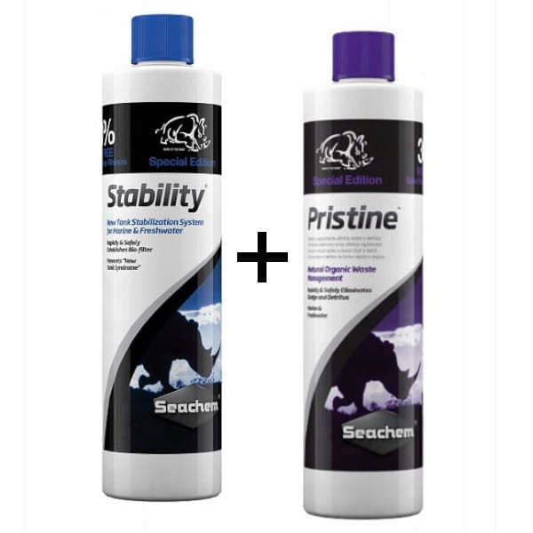 Seachem Stability Pristine Bakterie Odmulčovač 2x325ml Startovací sada