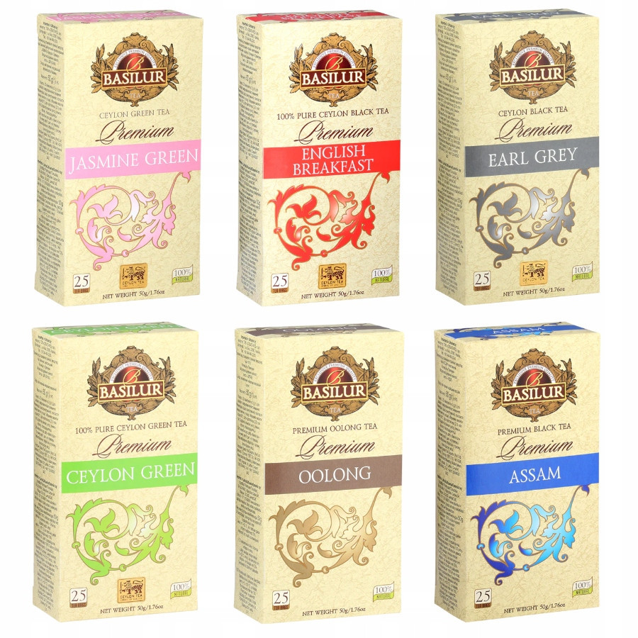 Sada prémiových čajů Basilur 6 x 50 g 150 kusů