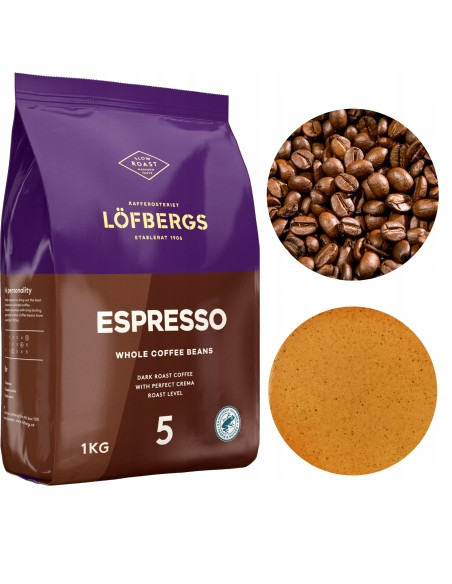 Lofbergs Espresso káva zrnková intenzivní tmavě pražená 1kg