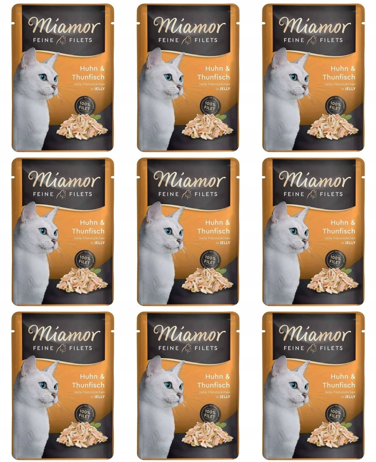 Mokré krmivo pro kočky Miamor kuře 0,1 kg, 9 ks