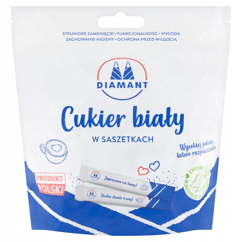 Diamant Cukr bílý v sáčcích o hmotnosti 3 kg (600 x 5 g)