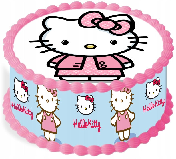 oplatek na dort 14 cm Hello Kitty Narozeniny Party