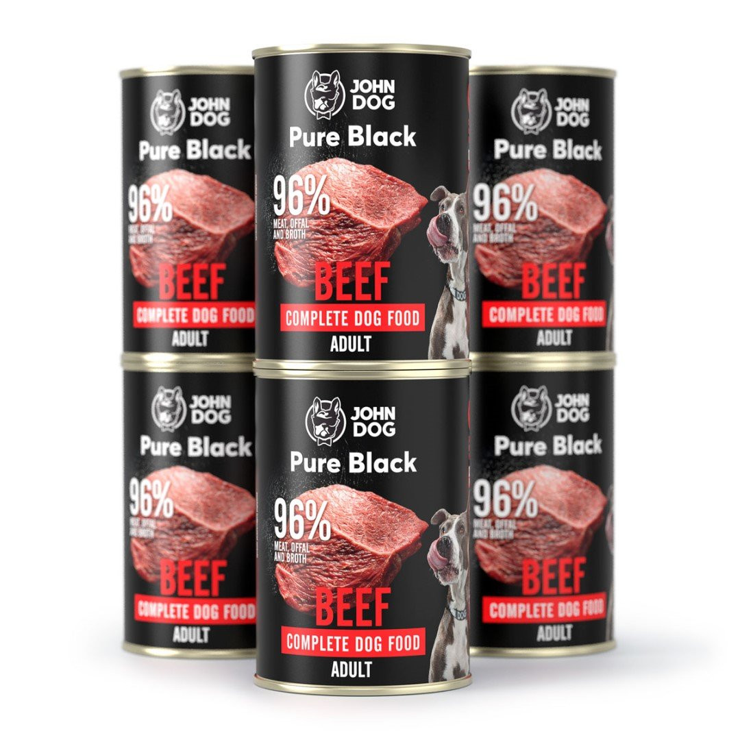 John Dog Pure Black Hovězí Krmivo Mokra Pro Psa 6x400g