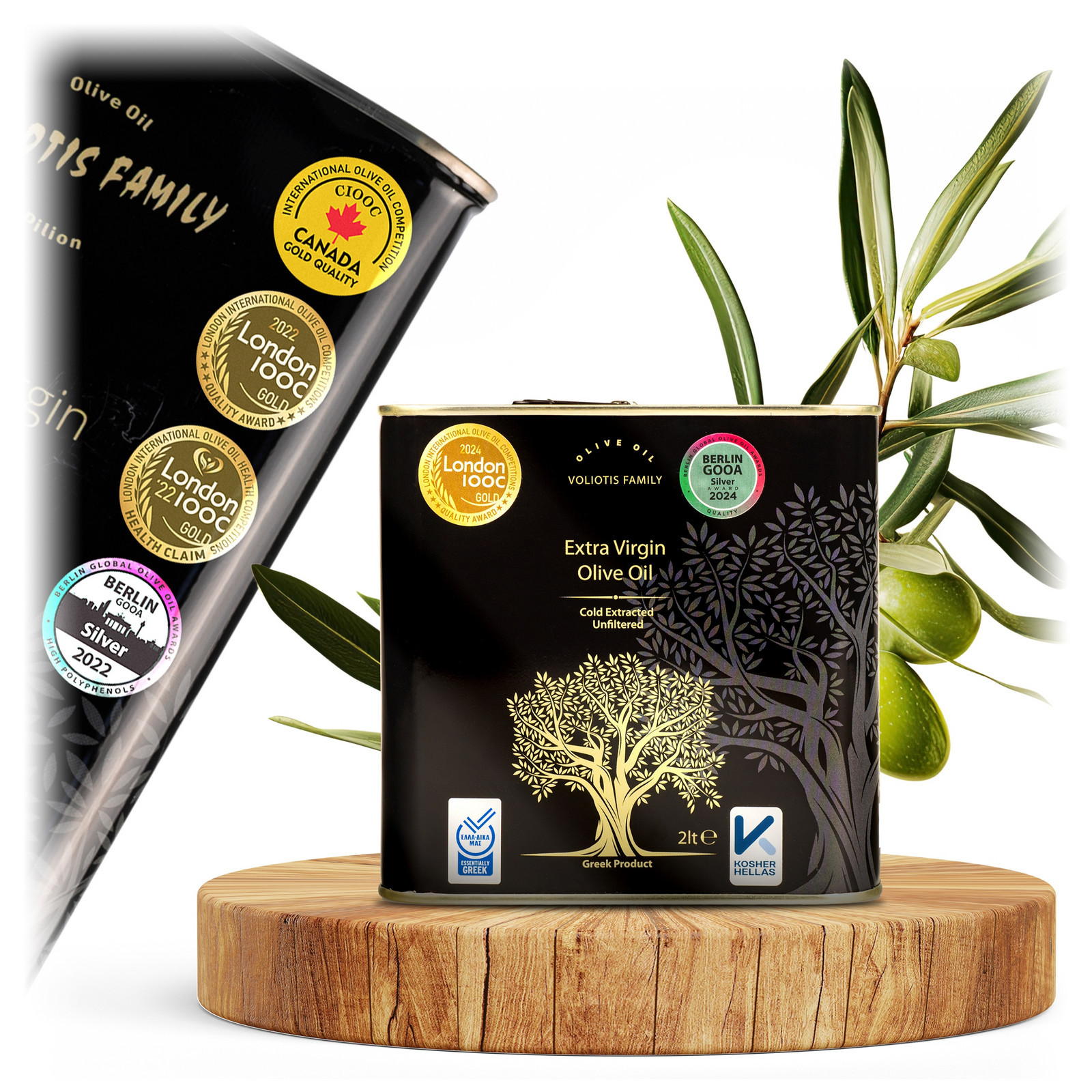Olivový olej 2l extra panenský Voliotis Family Řecký Oceněný