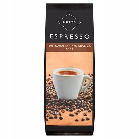 Káva zrnková espresso hnědá 1kg Rioba