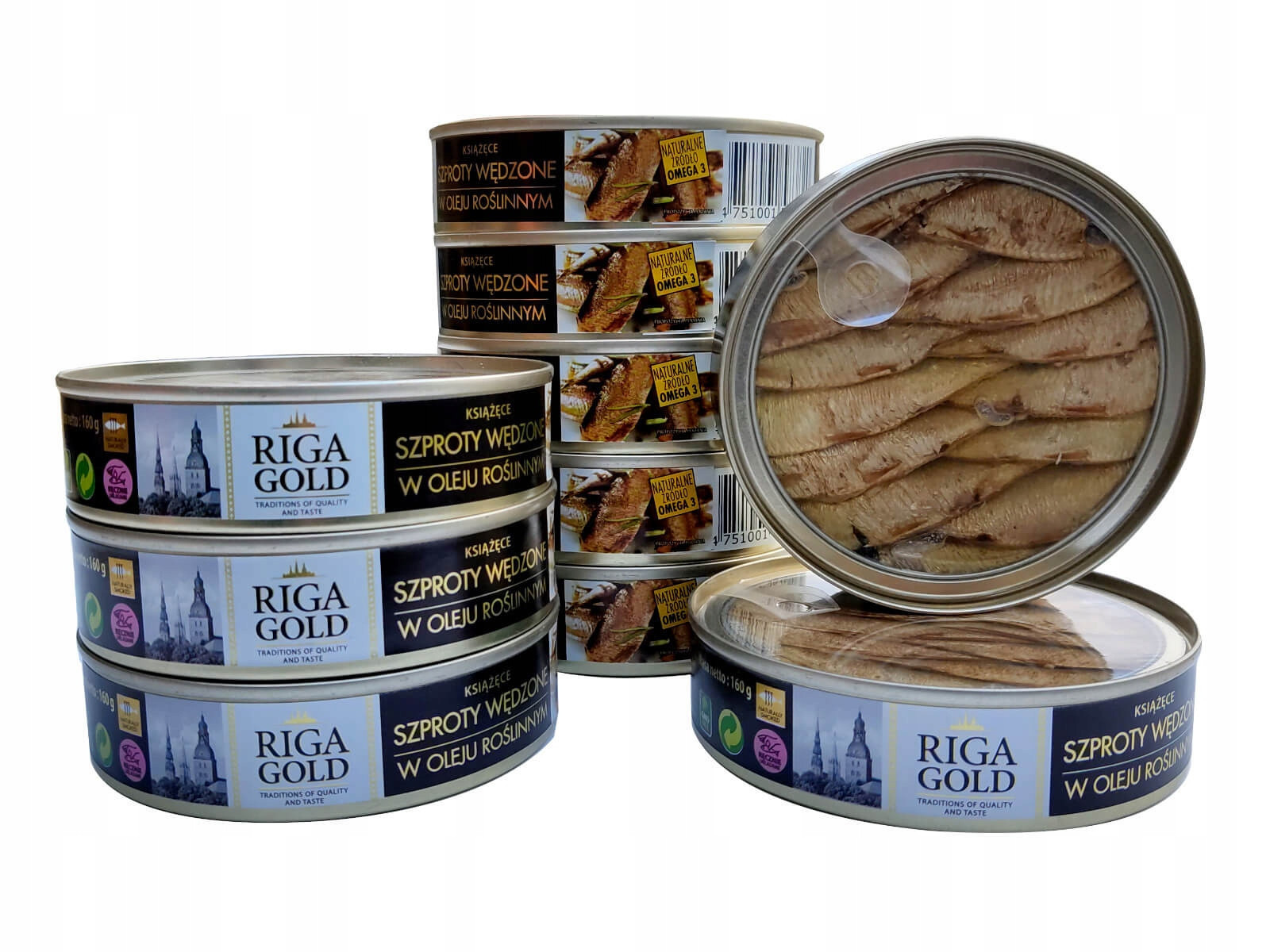 Uzené Šproty V Rostlinném Oleji 10x 160g Premium