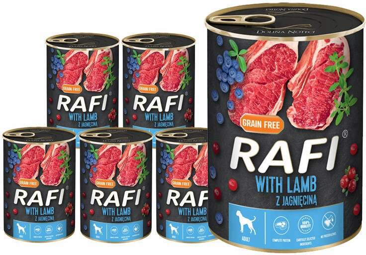 Krmivo mokré pro psy Rafi Dolina Noteci jehněčí 12x400g