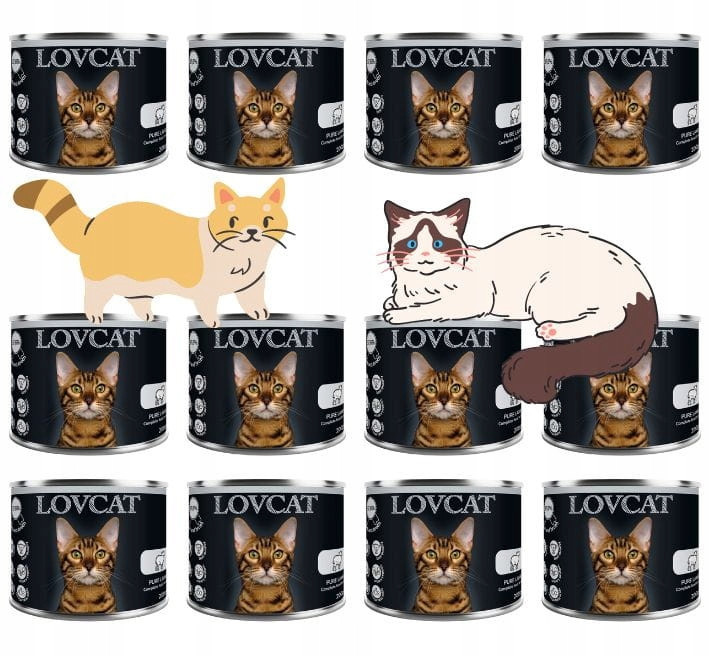 Lovcat Pure Lamb Krmivo mokré pro kočky bohaté na jehněčí 12 x 200g Set