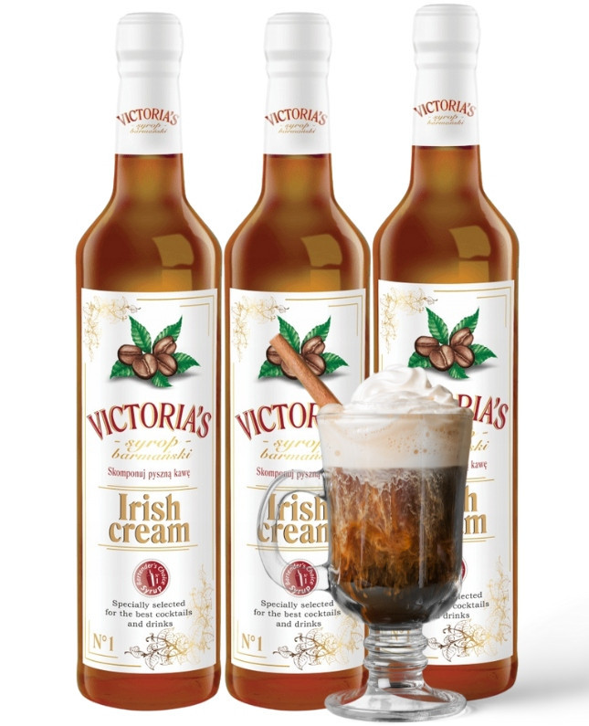 Irish Cream sirup do kávy barmanský victoria's drinků a dezertů 3x 490 ml