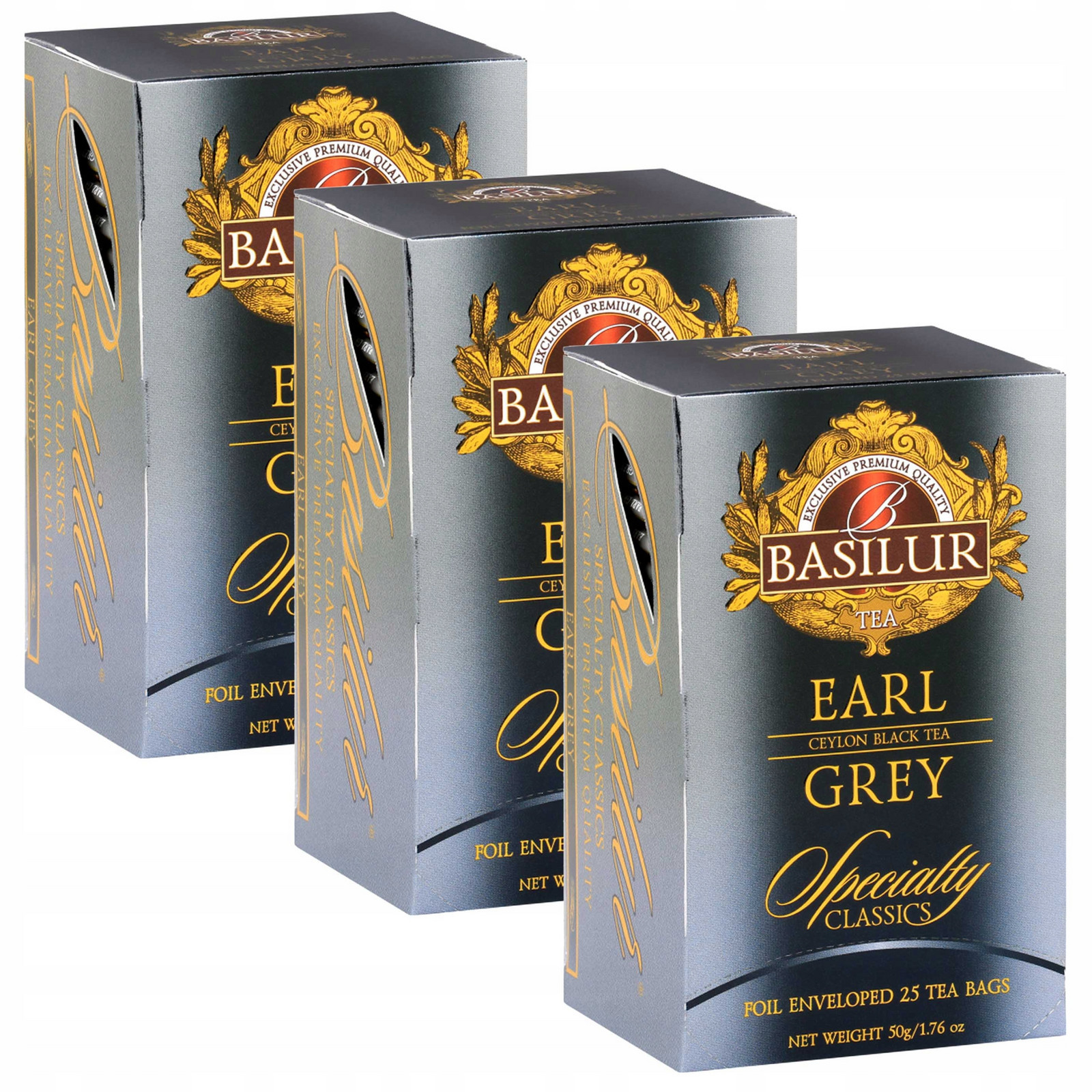 Basilur Earl Grey- Černý čaj s bergamotovým olejem 25x2g x3