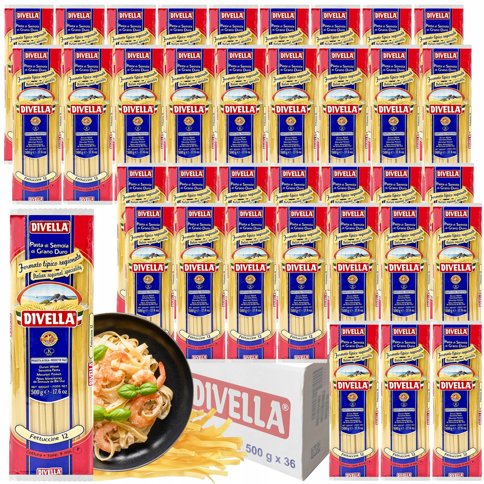 Těstoviny Fettuccine Divella 500g Toskánský Karton