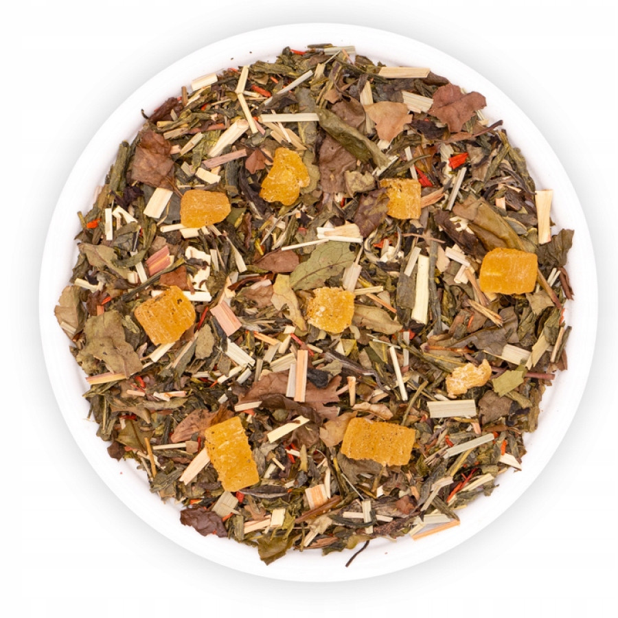 Čaj Zelený Bílý Ananas Tráva Citrární Santal Etna Teaverso 500G