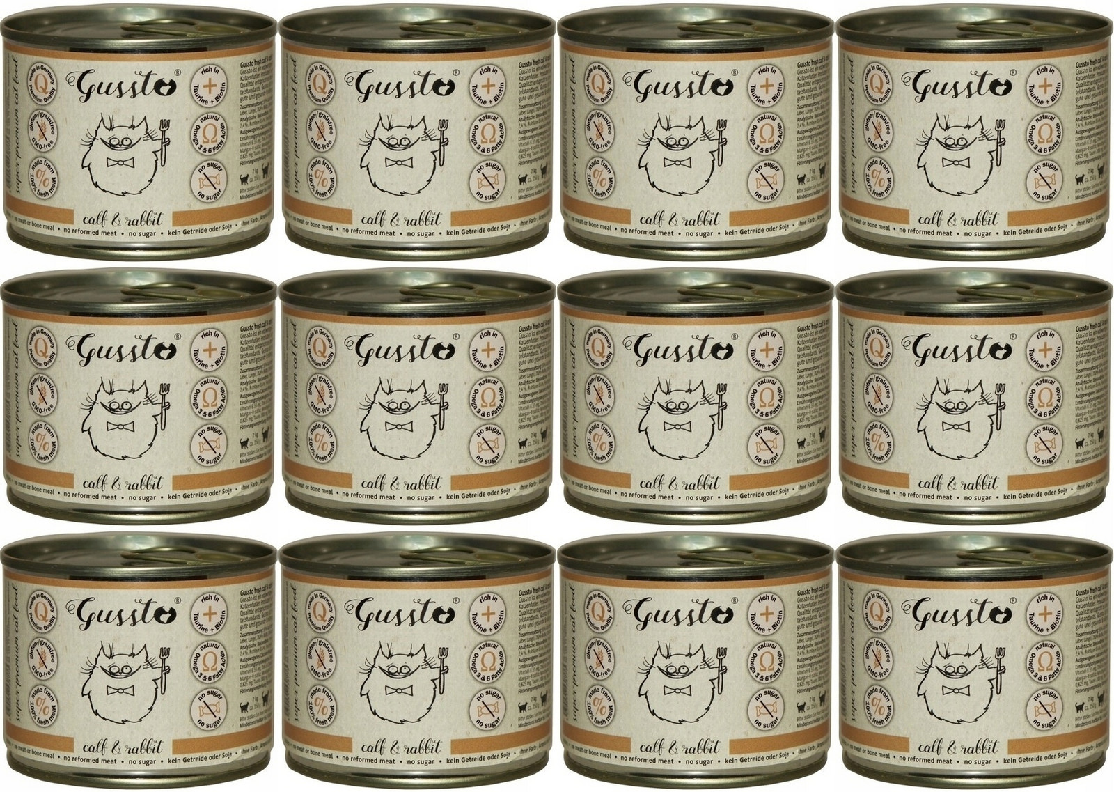 Gussto Cat Fresh Calf & Rabbit 12 x 200 g