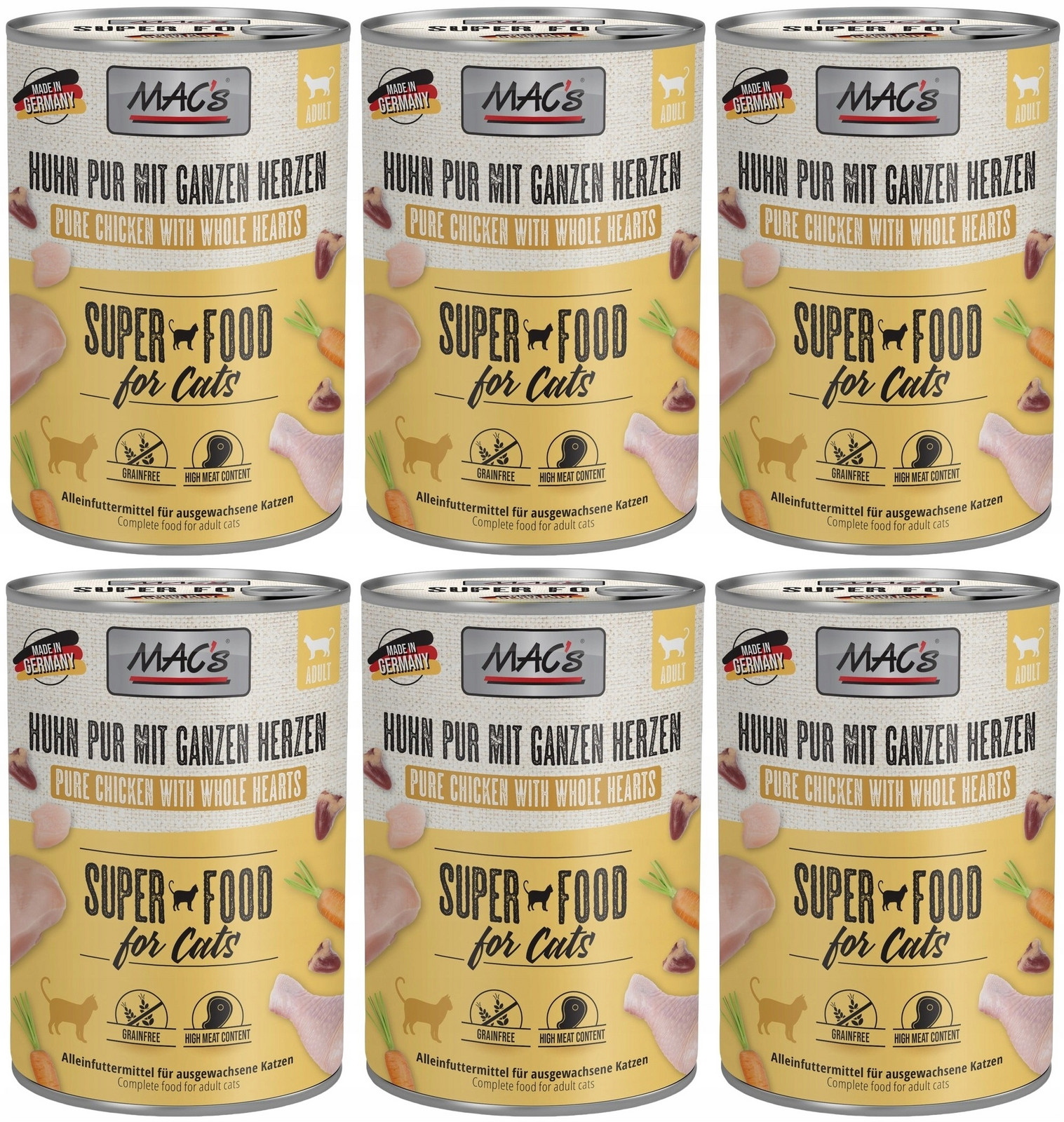 MAC's Cat 12 x 400 g - kuřecí s drůbežími srdíčky