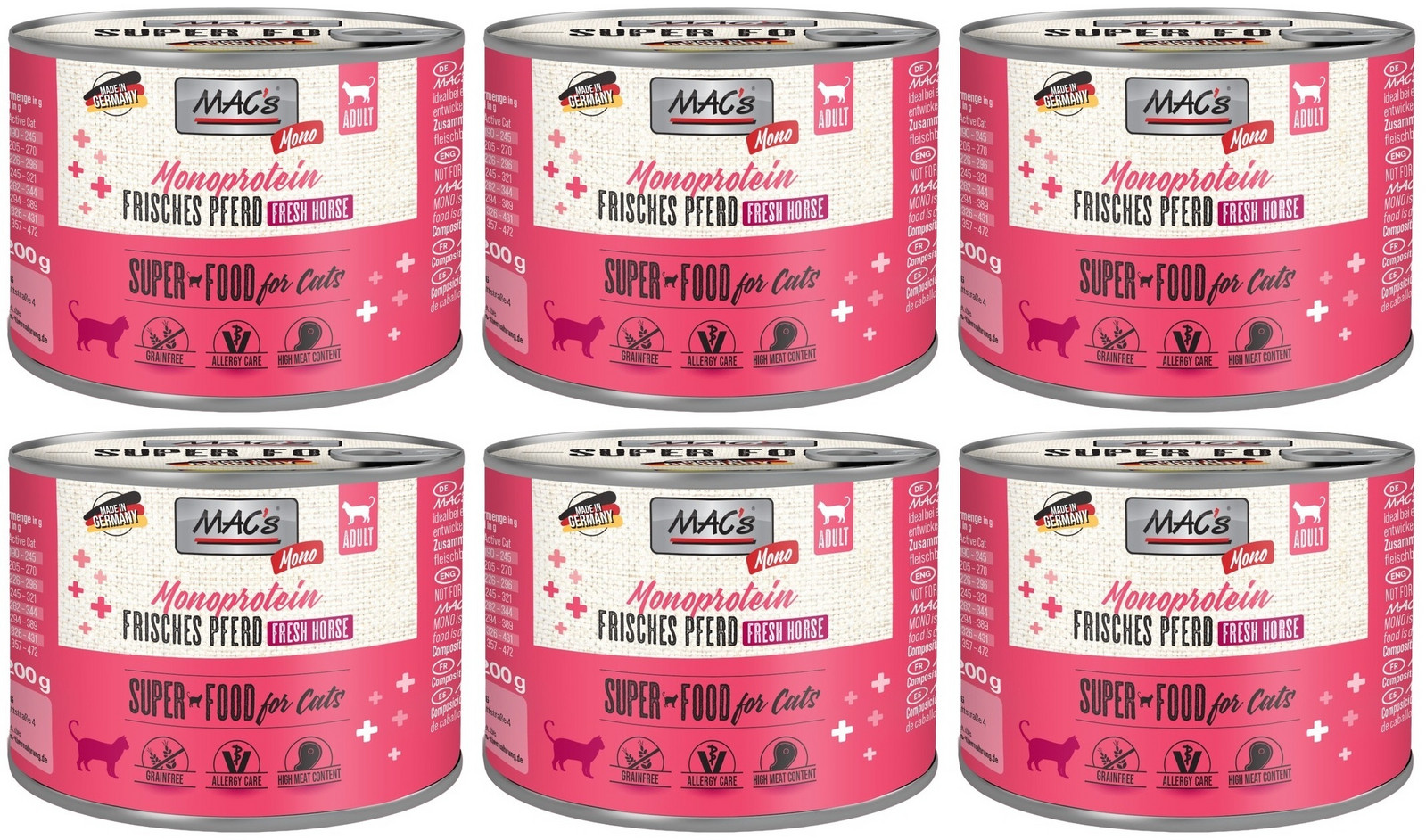 MAC's Cat Mono Sensitive 12 x 200 g - Koňské