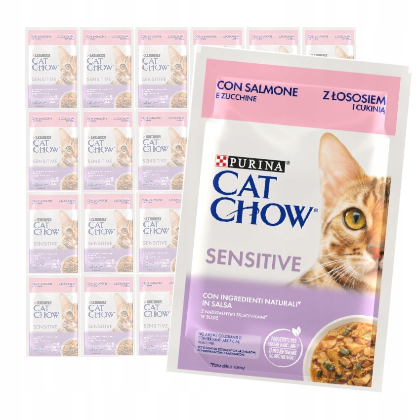 Cat Chow 26 x 85 g - Sensitive losos a cuketa