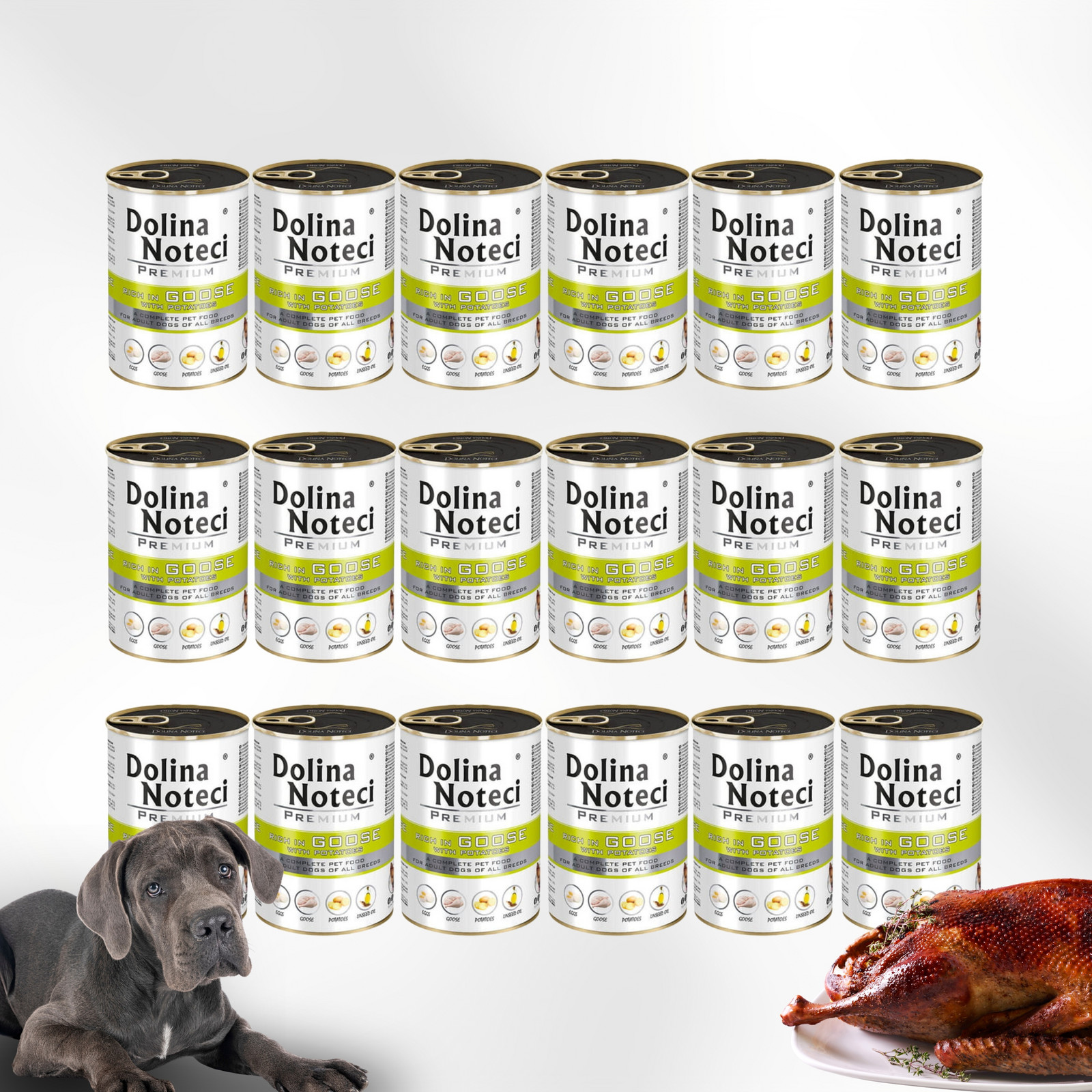 Dolina Noteci Vlhké krmivo pro psy bohaté na husí konzervu 12x400g Set