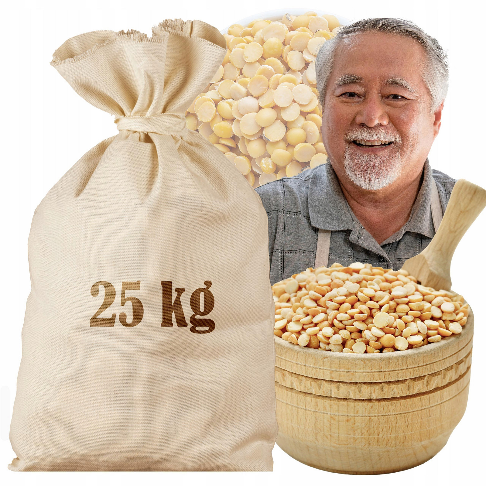 Hrách Žluté Půlky Loupaný 25KG Sáček Velkoobchod