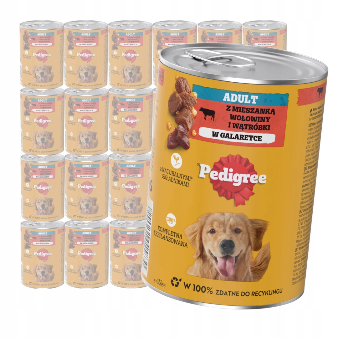Pedigree Adult krmivo pro dospělé psy, s hovězím masem v želé12x400g