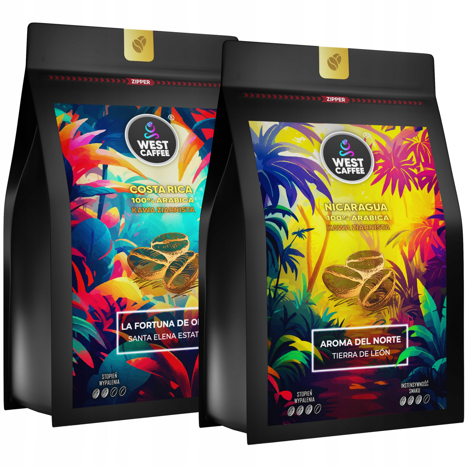 Káva Zrnková 2x500G Set Kostarika Nikaragua 100%Arabica Svěží!