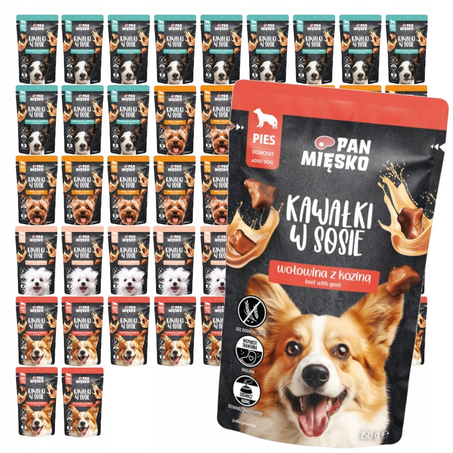 Pan Mięsko Vlhké Krmivo pro psa 48x150 g Kousky v omáčce Mix Chutí