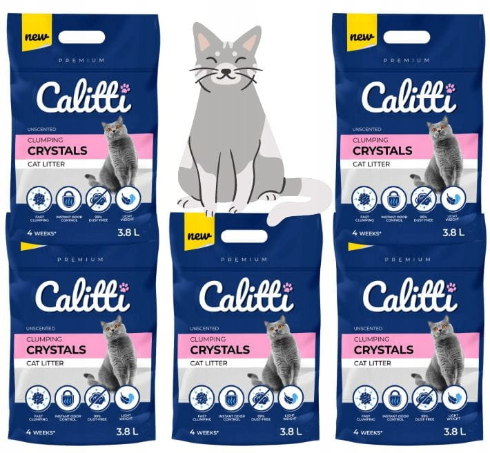 Calitti Clumping stelivo ze silikonu Hrudkující v hrudkách kočky 6 x 3,8l Set