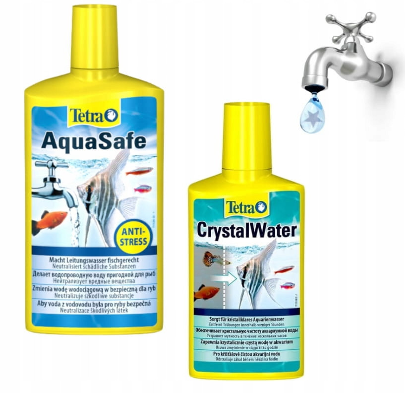 Tetra Akvarijní čistič vody Aqua Safe 500 ml Dárek Crystal Water 250 ml