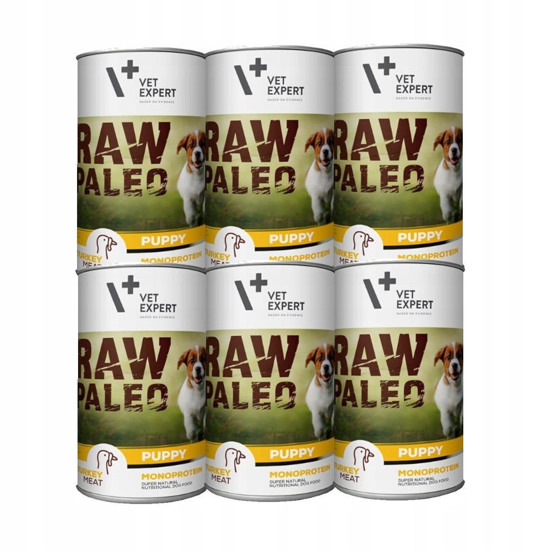 Raw Paleo Puppy Monoprotein Turkey Krůta 6x400g Monoproteinová pro štěňata