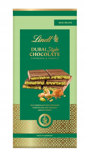 Lindt Dubai Style Chocolate 145 g Dubajská čokoláda pistáciová z Německa!!