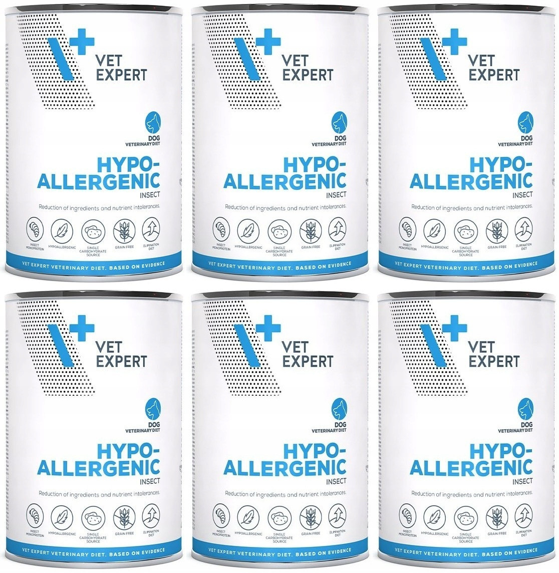 4T VetExpert Dog Hypoalergenní hmyz 6 x 400 g